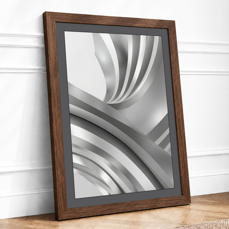 Flowing Curves In Light Minimalist - Print, Walnut, A3 - 42.0 x 29.7 cm