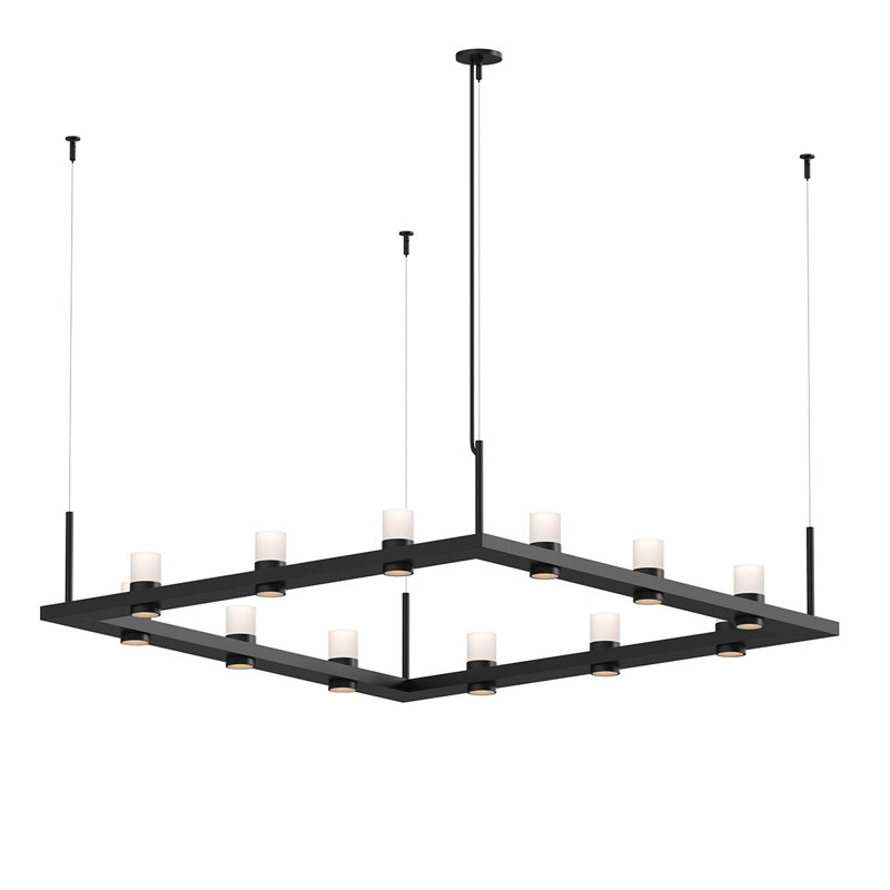 Intervals® 12 - Light LED Pendant, Etched, White