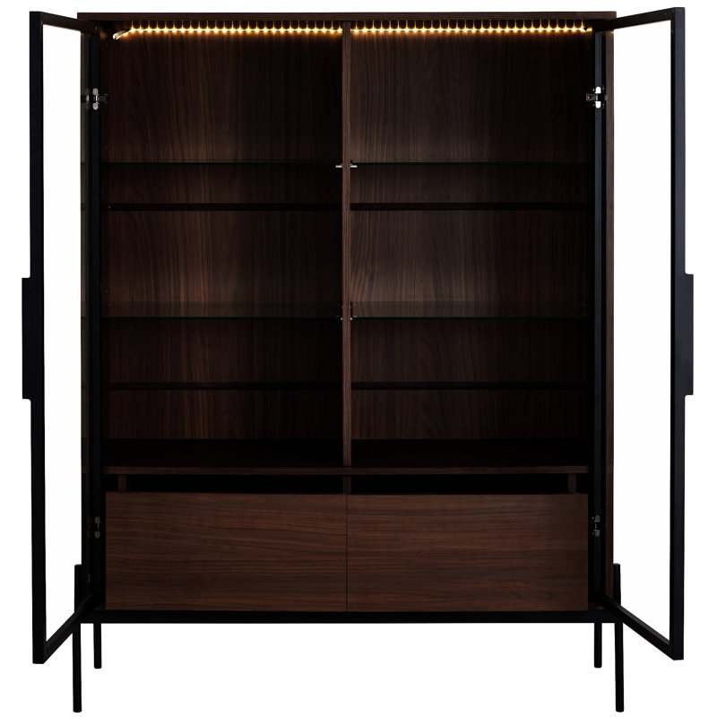 Vitrine éclairée de 51,2 po de hauteur avec porte en verre trempé