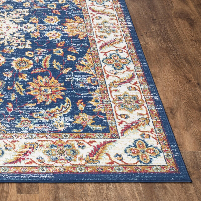 Blue Perth Traditional Rug – Durable Living Room Carpet, Bedroom Area Rug & Hallway Floor Runner, Rectangle 160 x 230cm
