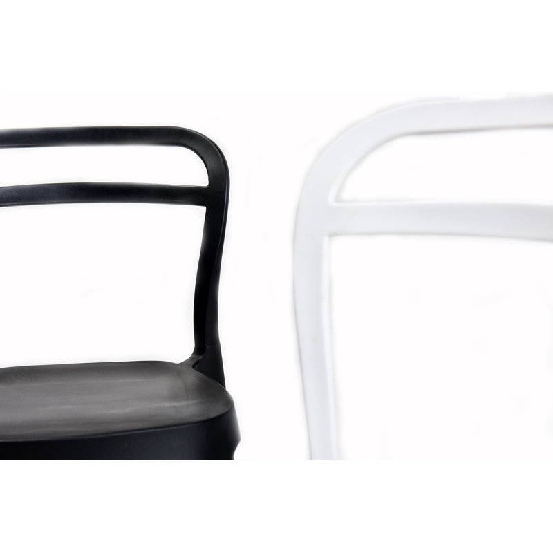Mono Plastic Stackable Multipurpose Chair ( Set of 4 ), Black