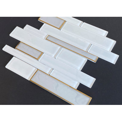 Random Sized Glass Linear Mosaic Wall Tile