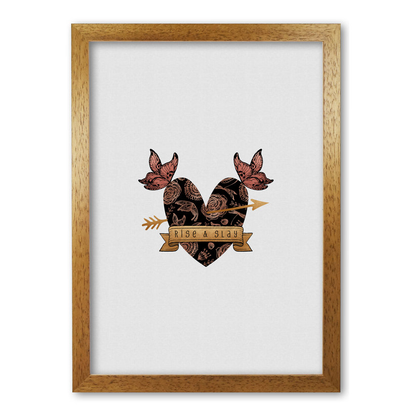 Rise & Slay Steampunk - Single Picture Frame Print, 85 cm H x 60 cm W x 5 cm D, Honey Oak Frame