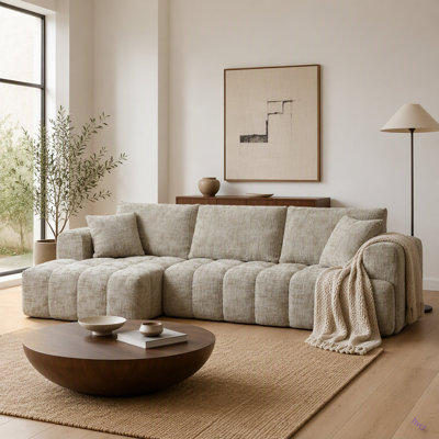 Canapé modulaire surdimensionné en L Chenille