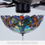 Ventilateur de plafond 52 "rétro avec abat-jour en verre coloré Tiffany - 6 vitesses, moteur réversible, minuterie