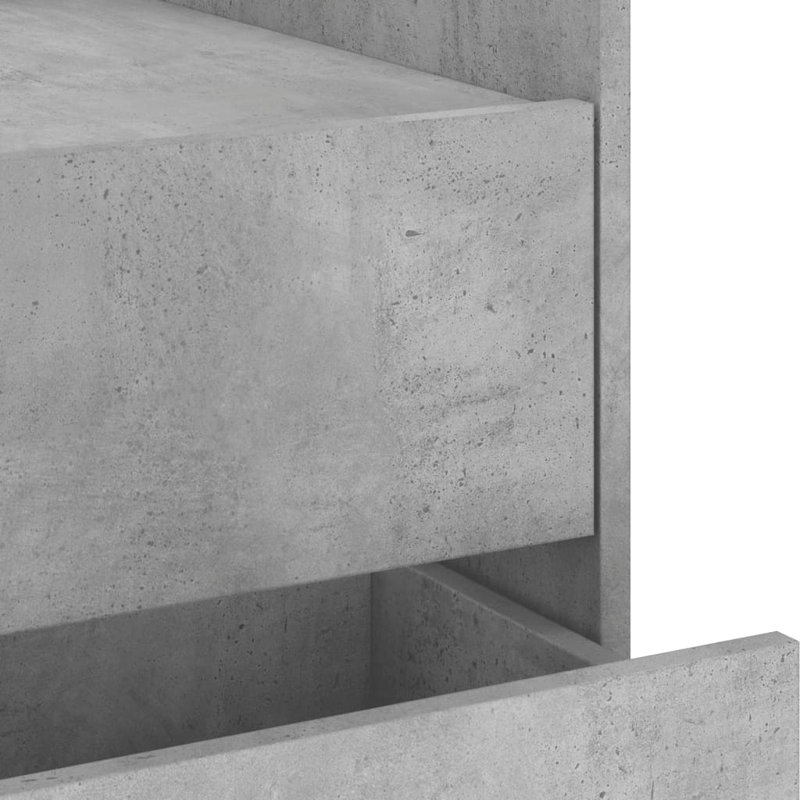Radhiya 45cm W Manufactured Wood Bedside Table, Concrete Grey