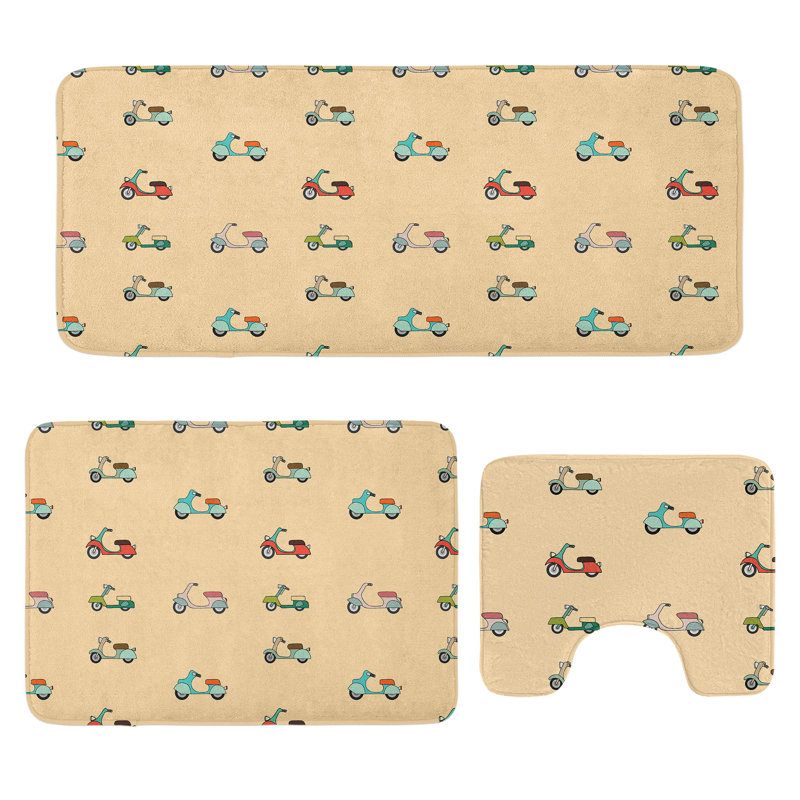  Multicolore ensemble de tapis en U et rectangulaires pour salle de bain Urban