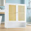 Armoire de rangement en bambou au-dessus de la toilette avec portes en rotin et tablette réglable - Organisateur mural peu encombrant pour la salle de bain, la cuisine ou le salon-1278948381