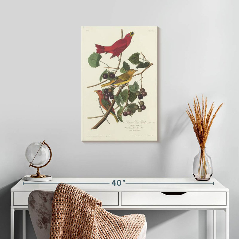 Oiseau rouge Brampt, H 24 po x l 16 po