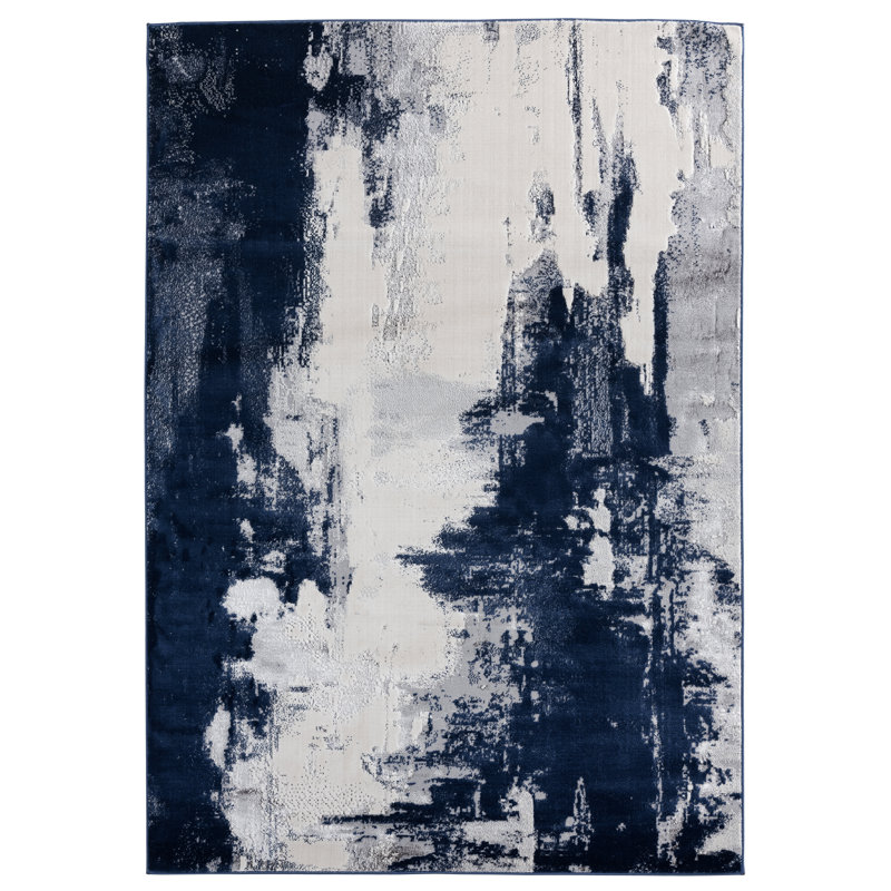 Tapis abstrait bleu marine