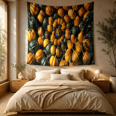Tapisserie murale légumes courge gland