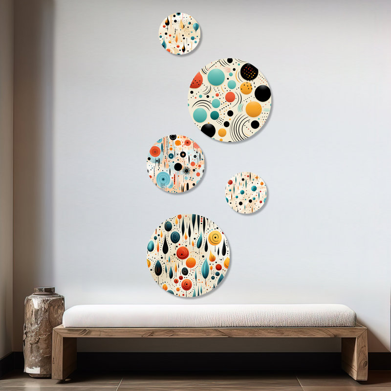 Cleus - Ensemble de 5 reproductions d'art moderne à pois