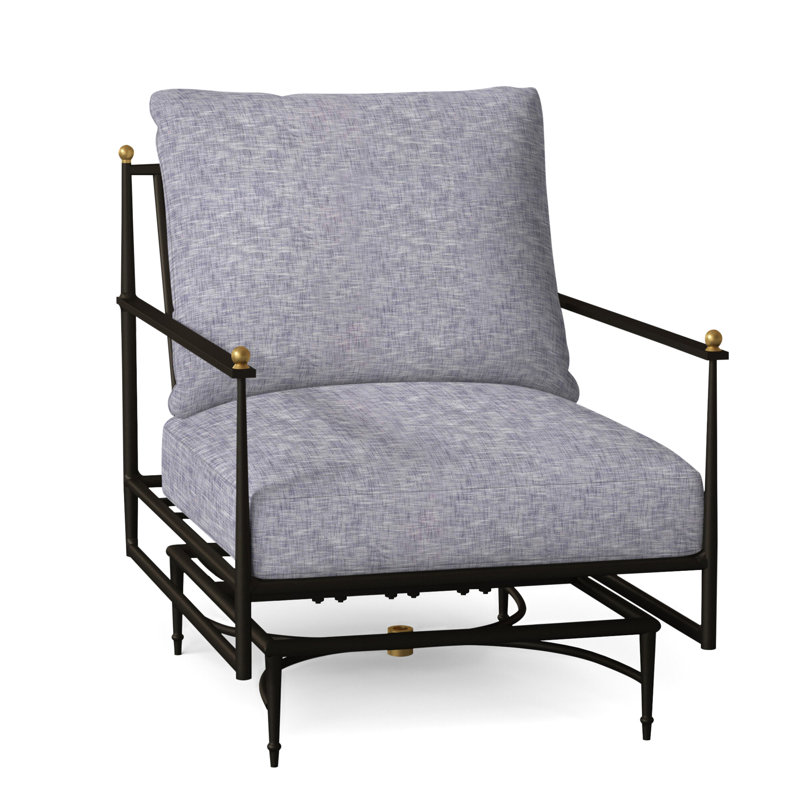 Roma Patio Armchair with Cushions, No Welt, Linen Chambray, Standard Plus