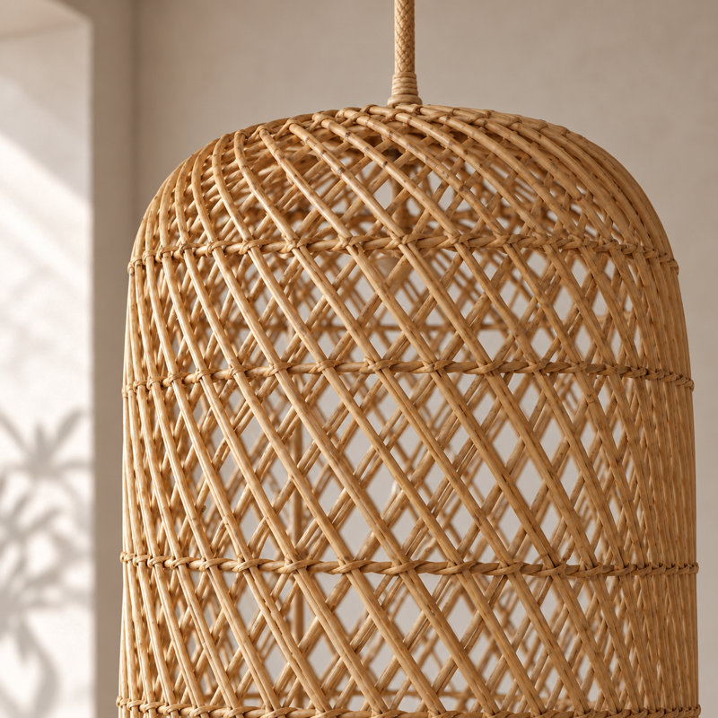 18 in. H Rattan Cylinder Pendant Shade