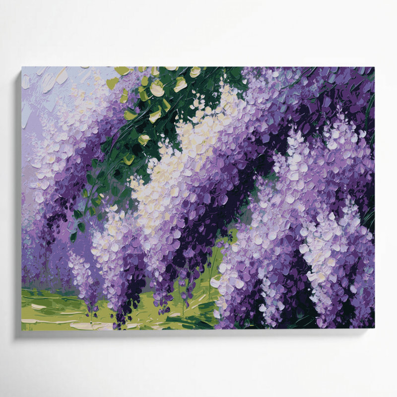 «Botanical Lilacs Beige», art mural sur toile, H 16 po x l 20 po