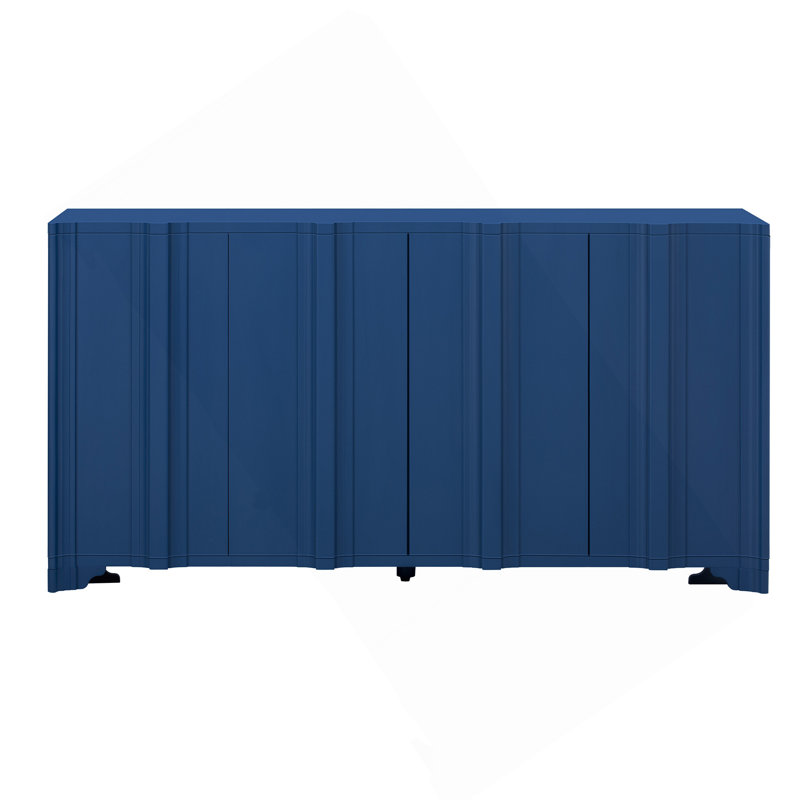 Solace 4-Door Sideboard with Adjustable Shelves, Navy Blue