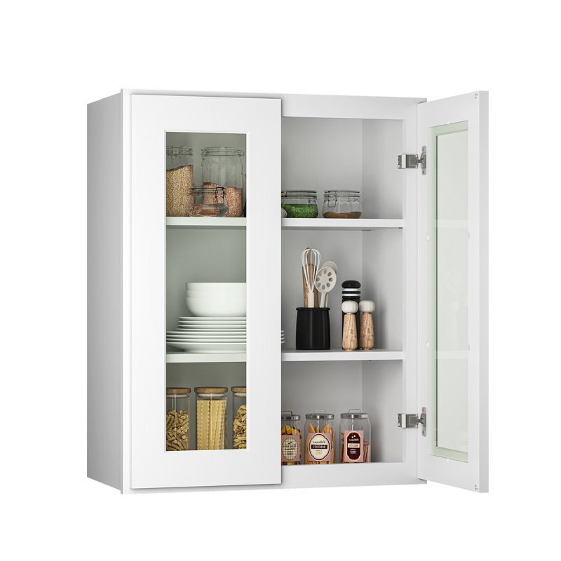 Meuble mural standard HOMEIBRO Cozy Design, 61 cm (L) x 30,5 cm (P) x 91,5 cm (H), en contreplaqué blanc Shaker, prêt à assembler