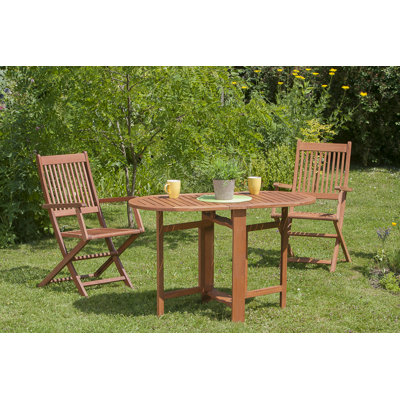 Adalmiina 2 - Person Solid Wood Patio Dining Set Rectangular Table