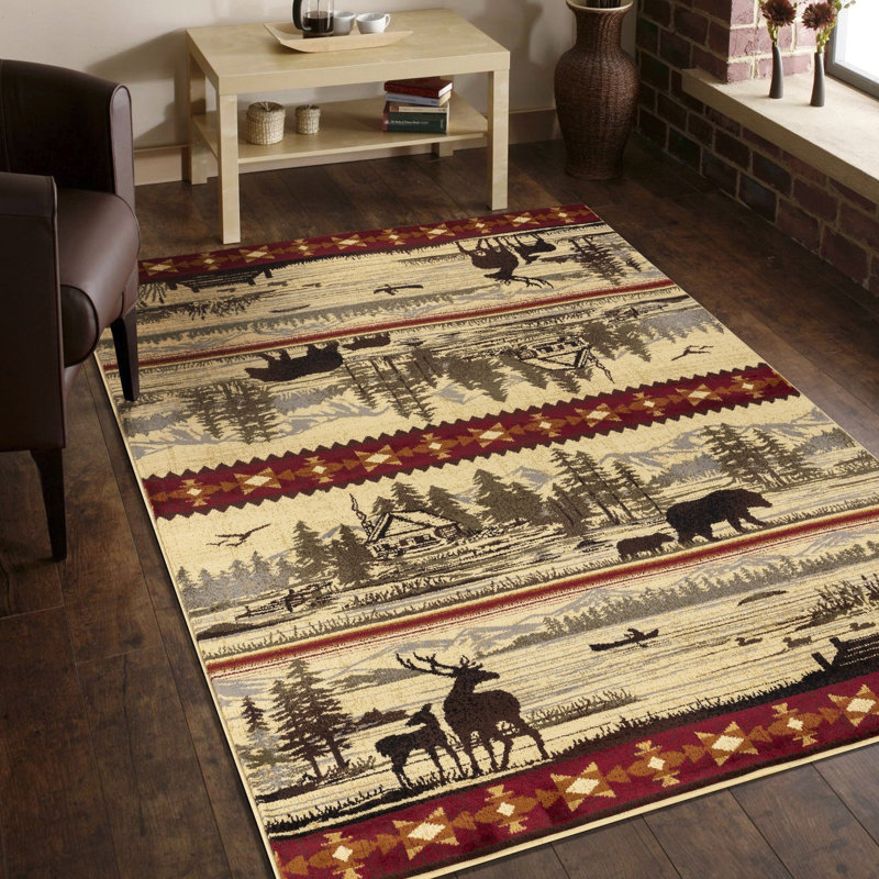 0.4" Thick Area Rug, To Stains And Fading, Rectangle 8' x 10'6"