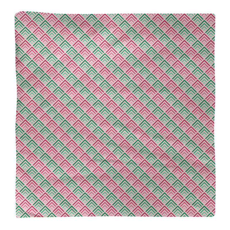 Serviette en coton à motif à rayures géométriques, H 0,1 po x l 10 po x P 10 po, Rose / sarcelle, Sergé de coton