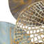 «Multi Lily Pad», art mural en métal sur 2, vieilli avec or, blanc, laiton, œuvre d'art de décoration intérieure, feuilles coupées et unies, vient avec trou de serrure 2