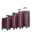 bagages 4 pièces valise légère en ABS avec roues rotatives, 24 pouces et 28 pouces avec verrou TSA, (16/20/24/28) rouge vin