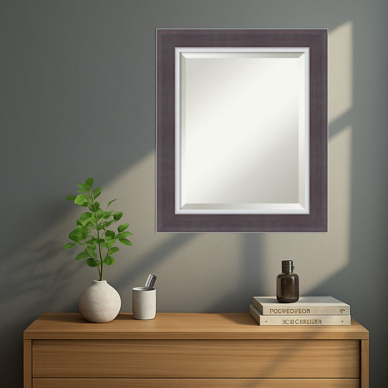 Miroir mural Ellie, 25,5 po x 21,5 po, Brun ; Argenté