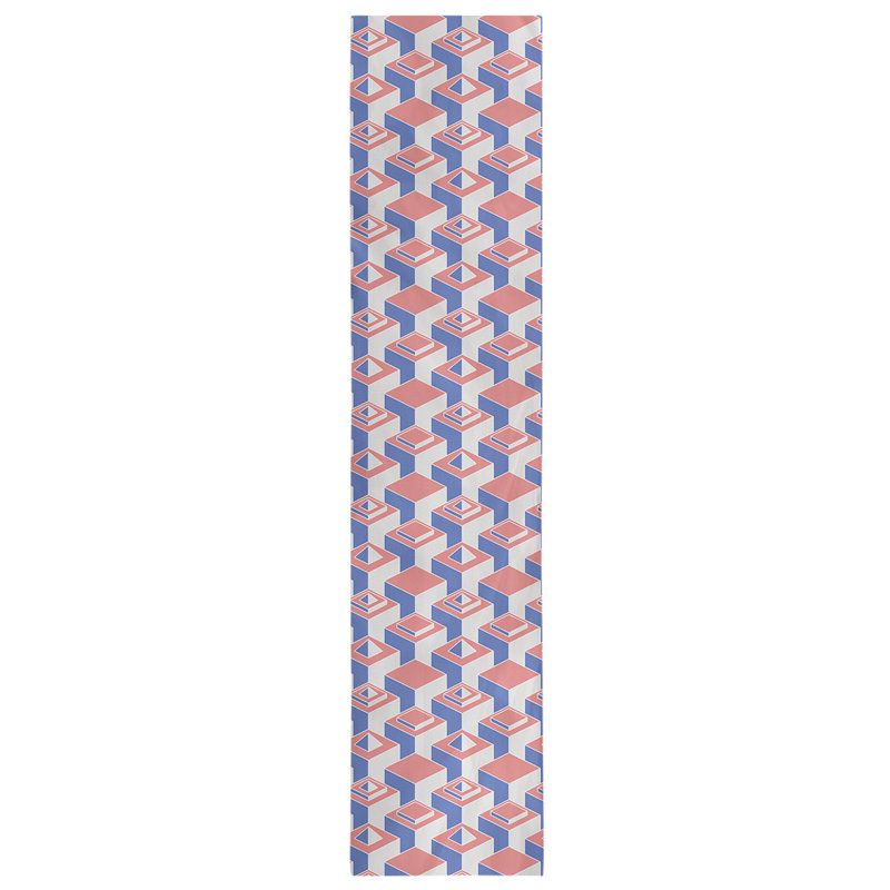 Chemin de table Classic Skyscrapers, 16 po x 72 po, Rouge/bleu