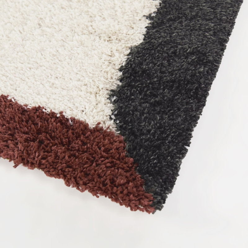 Westerhoff Cream Border Shag Area Rug, Rectangle 7'10" x 10'