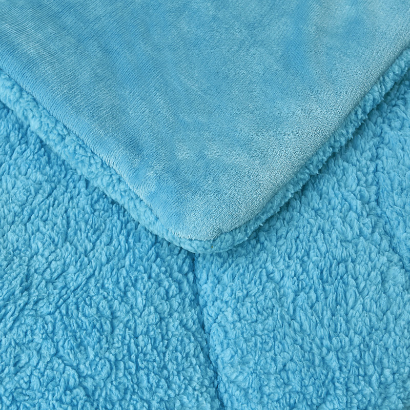 Couverture simple en molleton Sherpa, Bleu