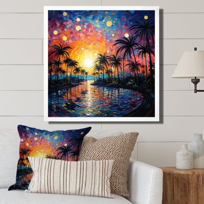 Palmiers, pointillisme tropical II - impression