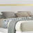 Yoki Full Size Bed W Underbed LED, Acrylic Gold Trim, White Frame-117559484-117559482