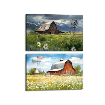 2 Piece Wrapped Canvas Wall Art