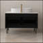 Meuble-lavabo de 36 pouces avec lavabo intégré en céramique et tiroirs à fermeture en douceur, autoportant ou mural pour un style polyvalent-105742784