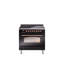 Cuisinière à induction 36 pouces avec 6 éléments à induction ILVE Nostalgie II Series (porte en verre)-1304245343