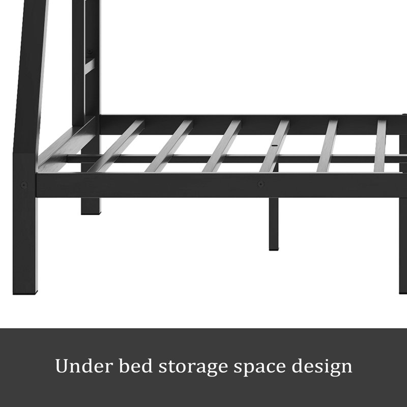 Lit superposé en métal pour adolescents et adultes, peu encombrant / sans sommier tapissier, Simple sur grand
