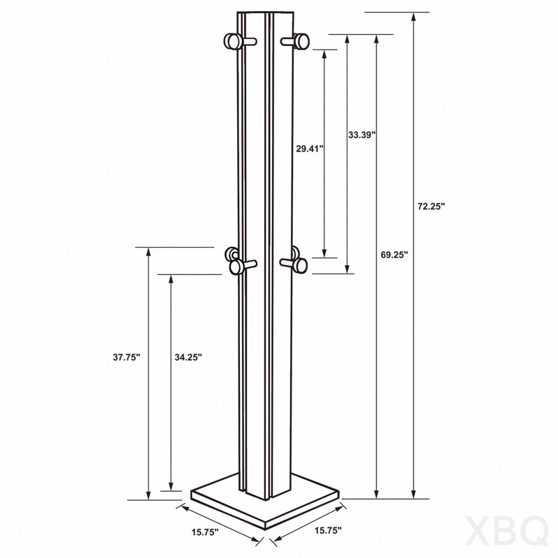 Walnut Engineered Wood Coat Rack