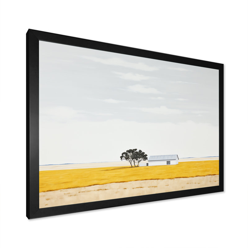 Prayies Endless Meadows Scenery Minimalisme II, Cadre simple noir, H 34 po x l 44 po x P 1,5 po