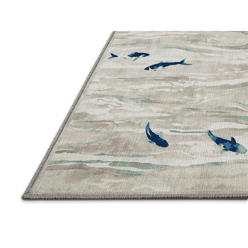 Machine Washable Gray Area Rug, Rectangle 8' x 10'
