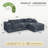 Plush Corduroy Sofa Modular L-Shaped Compression Sponge Sofa Without Installation-1191767848-1191767850