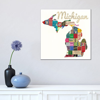 Michigan Matchbook by Paper Cutz - Wrapped Canvas Gallery-Wrapped Canvas Giclée