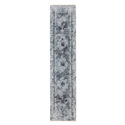 Fayzaan One-of-a-Kind 2'7" X 12' New Age Runner Area Rug in Gray