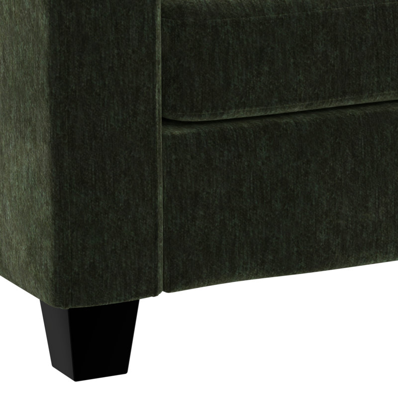 Canapé et chaise longue réversible de 78 po avec repose-pieds Rickmansworth, Polyester vert