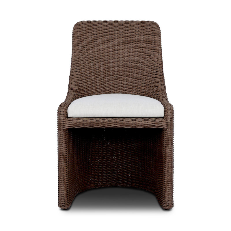 Chaise d'appoint d'extérieur avec coussins, Tissage tanné