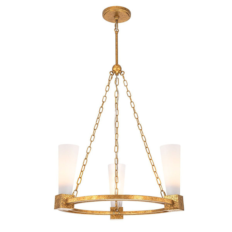 Wickliffe Steel Wagon Wheel Chandelier, 8.97" H x 26" W x 26" D, 3