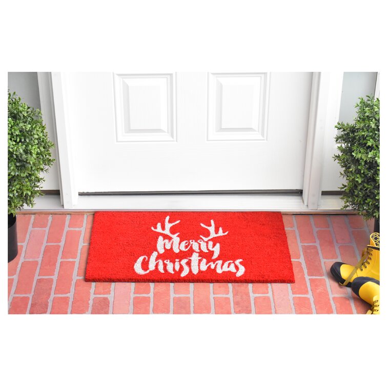 The Holiday Aisle® Hayslee Winter Cardinals Scene Embossed Indoor/Outdoor  Floor Mat