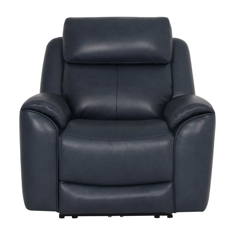 Fauteuil inclinable électrique Minnis P3, Marine, Opulent cuir fleur à dessus bleu marine