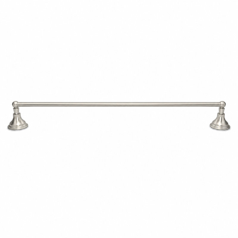 Barre à serviettes murale de style traditionnel 18 pi St. Lawrence, laiton massif et supports, H 1,75 po x L 33 po x P 2,4 po