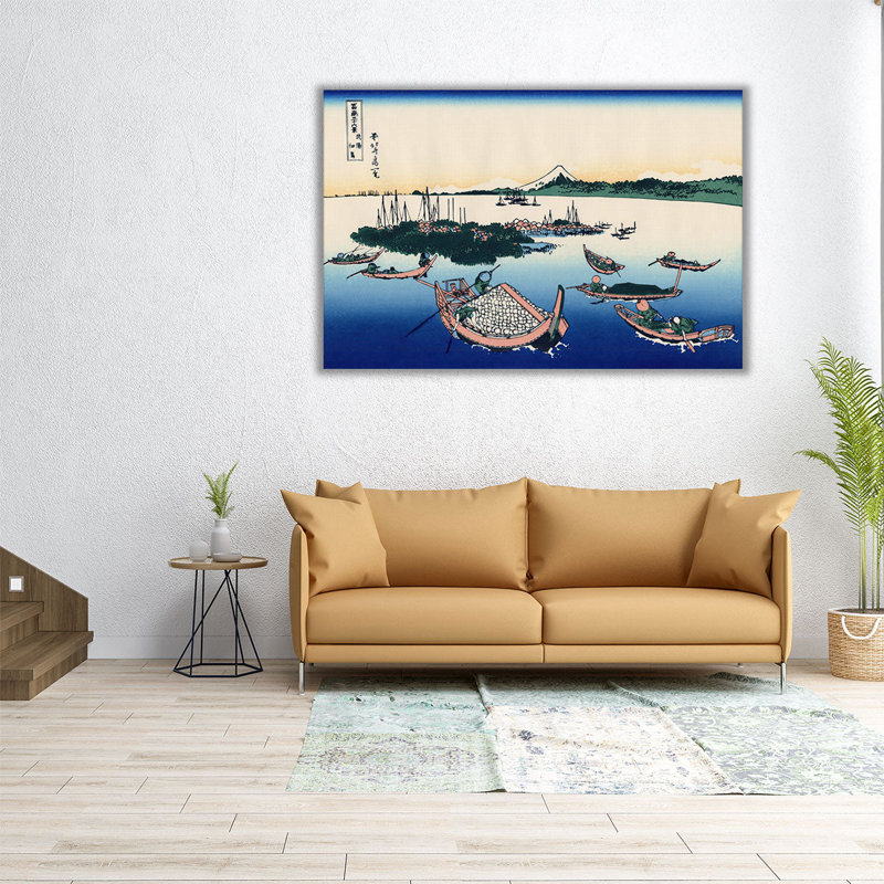 «Tsukada Island in The Musashi Province», reproduction d'art sur toile, H 32 po x l 48 po