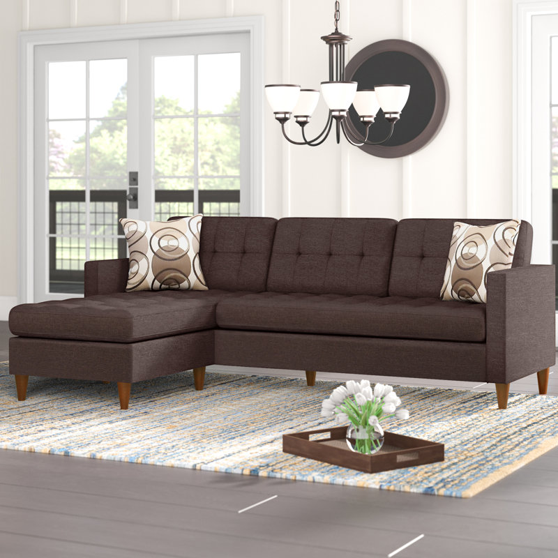 Devaney Reversible Corner Sofa, Chocolate
